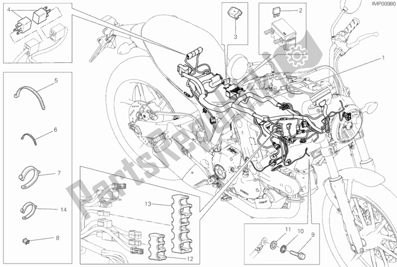 Toutes les pièces pour le Faisceau De Câblage du Ducati Scrambler Sixty2 Thailand 400 2017